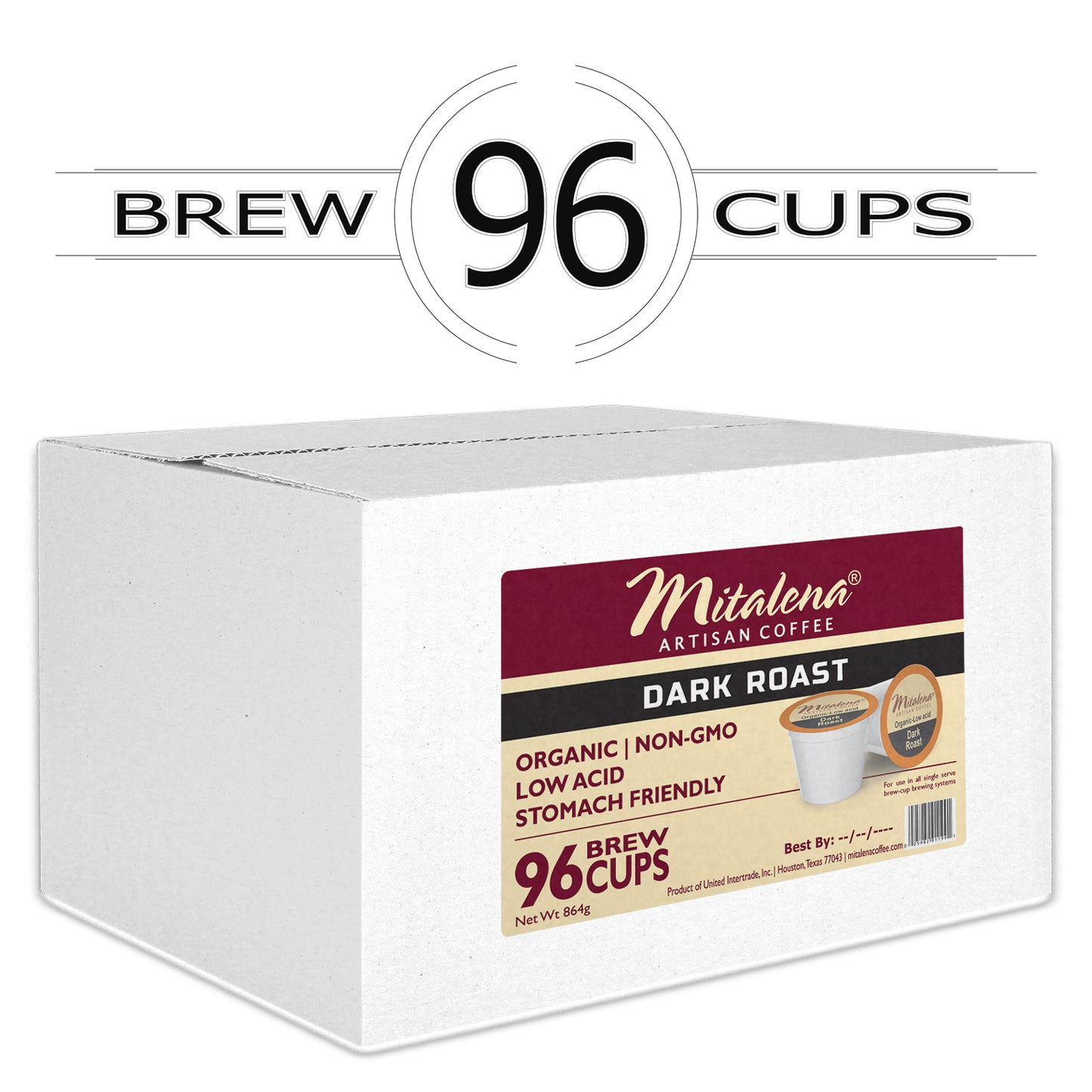 Mitalena Coffee - Dark Roast Low Acid Coffee Pods 96 ct