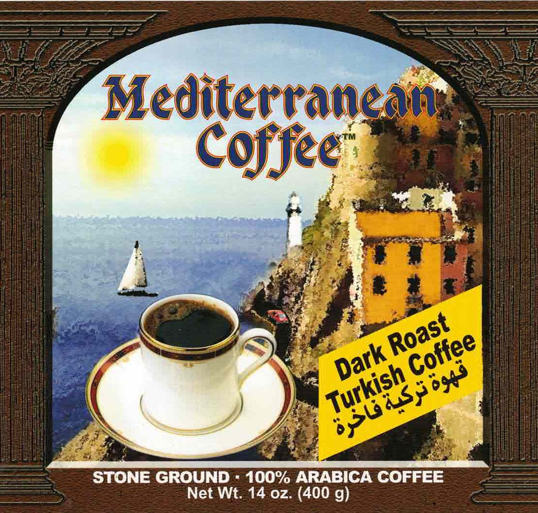 Mediterranean Coffee Dark Turkish Blend 14 oz, Free Shipping