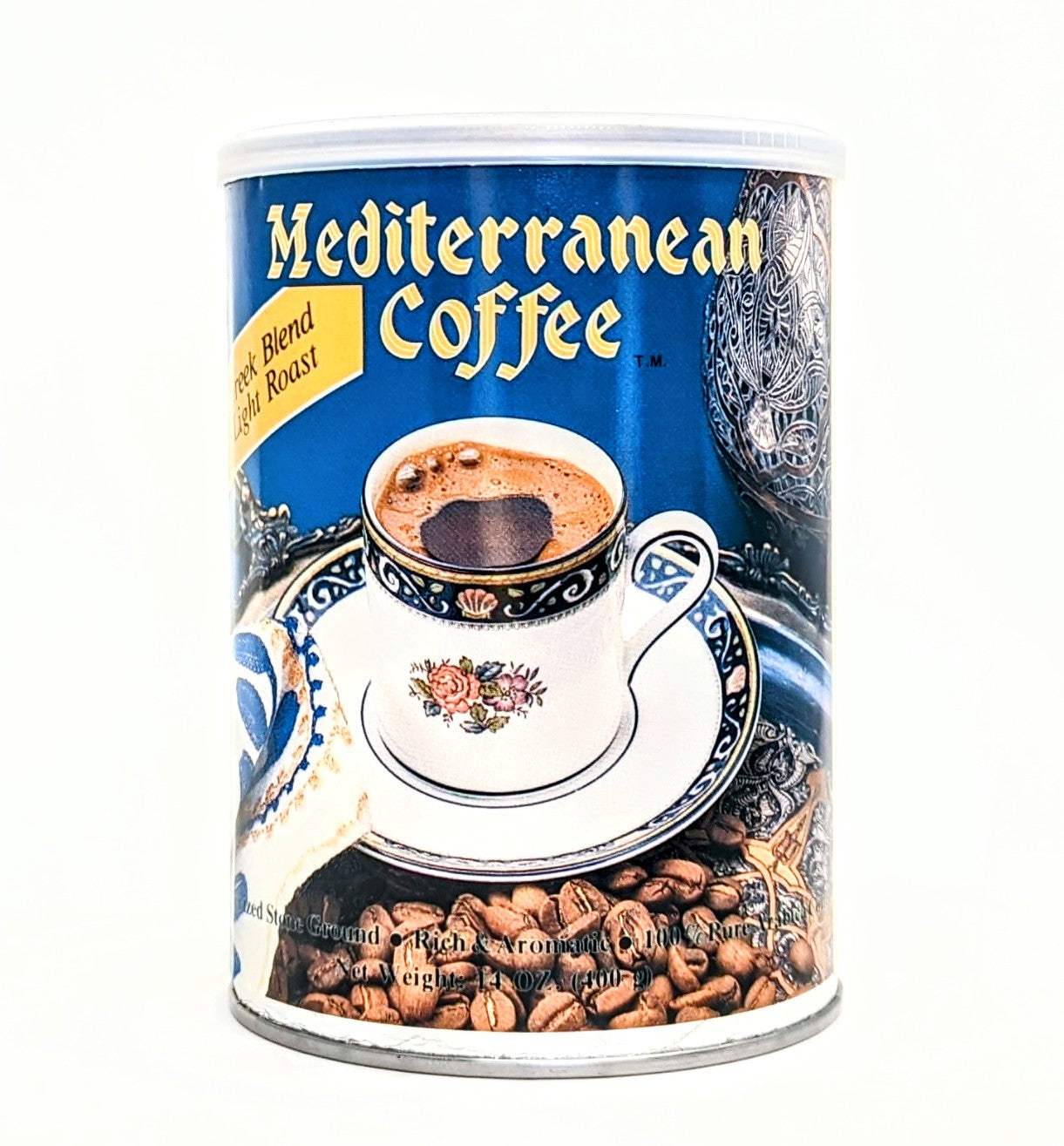 Mediterranean Coffee Light Greek Blend 14 oz, Free shipping