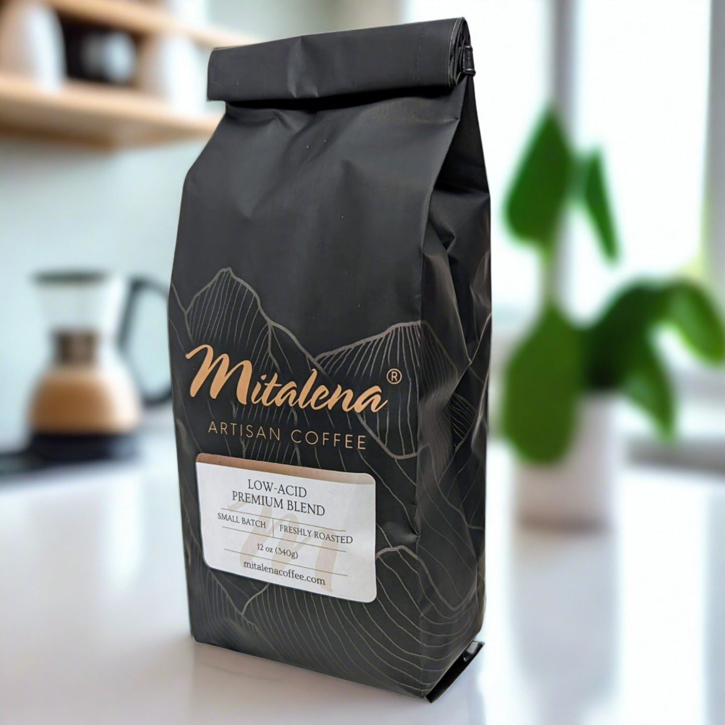 Mitalena Coffee - Low-Acid Premium Blend, 12 oz.