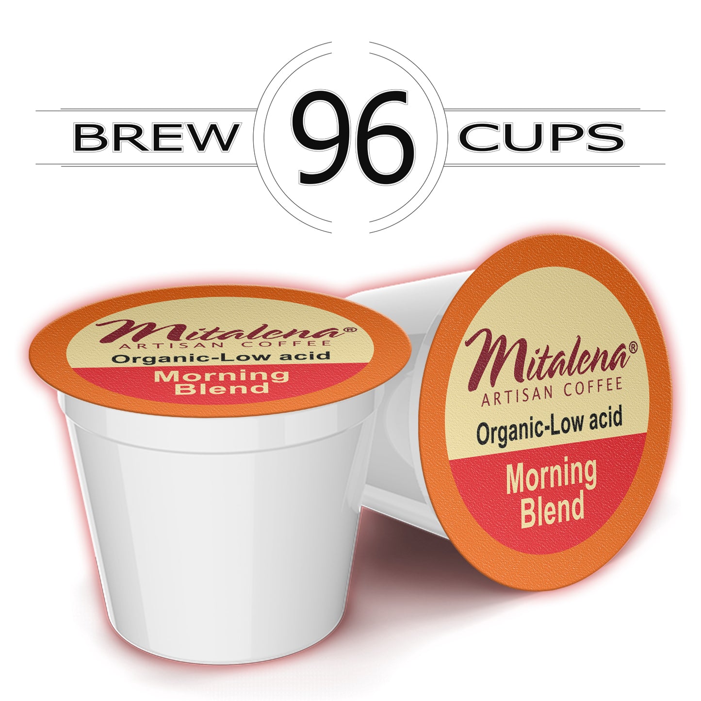 Mitalena Coffee - Morning Blend Organic Low Acid Cofffee Pods for Keurig 96 ct.