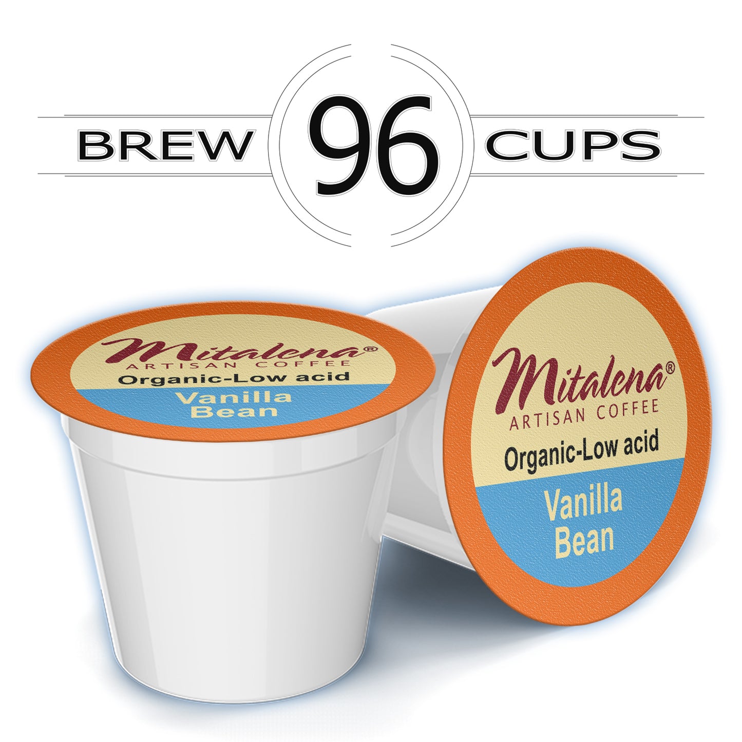 Mitalena Coffee - Vanilla Bean Low Acid Single Coffee Pods for Keurig - 96 ct.