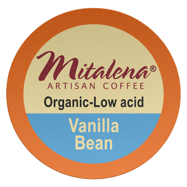 Mitalena Coffee - Vanilla Bean Low Acid Single Coffee Pods for Keurig - 96 ct.