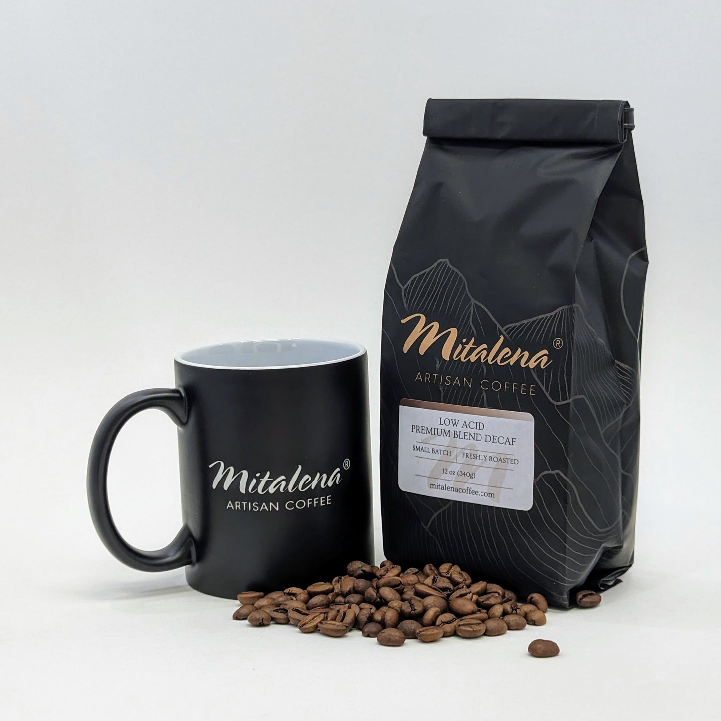 Mitalena Coffee - Low-Acid Premium Blend Decaf, 12 oz.