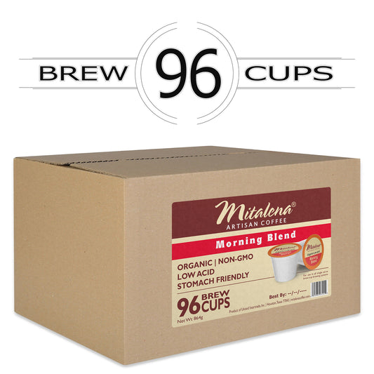 Mitalena Coffee - Morning Blend Organic Low Acid Cofffee Pods for Keurig 96 ct.