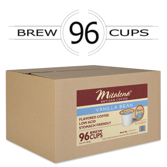 Mitalena Coffee - Vanilla Bean Low Acid Single Coffee Pods for Keurig - 96 ct.