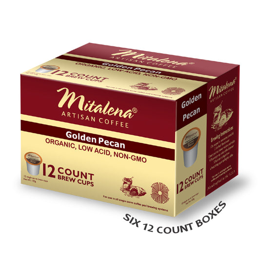 Mitalena®Brand-72 ct. Golden Pecan Organic Arabica Low Acid Single Serve Brew Cups