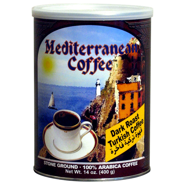 Mediterranean Coffee Dark Turkish Blend 14 oz, 6 cans
