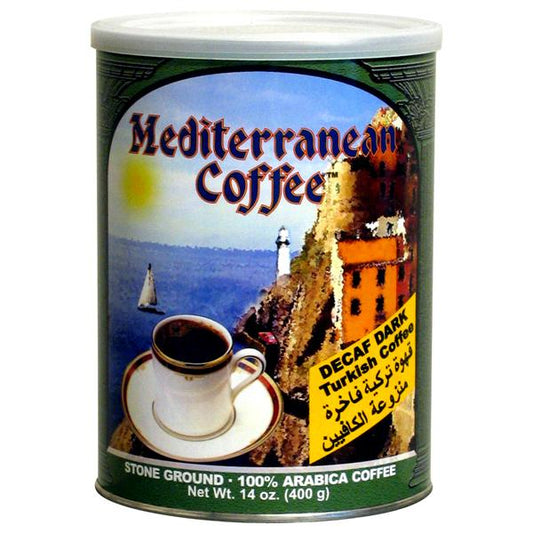 Mediterranean Coffee Turkish Decaf 14 oz. 6 cans